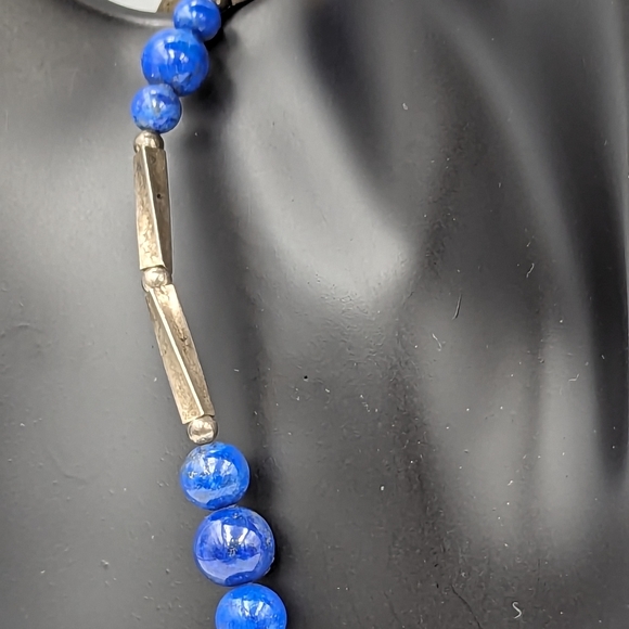 Vintage Lapis Lazuli Sterling Silver Necklace - Picture 3 of 11